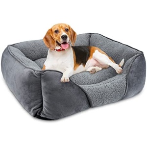 AIPERRO Dog Bed for Large Medium Small Dogs Machine Washable Rectangle Dog Bed Orthopedic Calming Dog Sofa Bed Soft Sleeping Puppy Dog Beds Breathable Cuddler Pet Bed with Anti-Slip Bottom