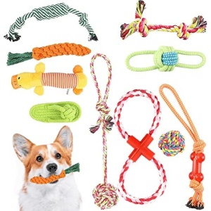 20 Pack Puppy Chew Toys for Teething Small Dogs - Dog Toys for Small Dogs/Puppy Teething Chew Toys/Chew Toys for Puppies Teething Small Dogs with Plush Dog Squeaky Toys, Interactive Dog Rope Toys
