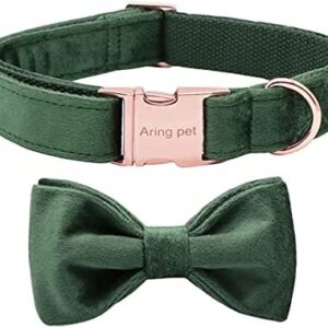 ARING PET Bowtie Dog Collar-Velvet Dog Collars with Detachable Bowtie, Adjustable Bow Collar for Girl and Boy Dogs.