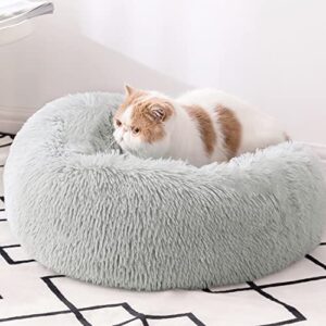 BEDELITE Cat Beds Dog Beds Indoor - Calming Dog Bed & Cat Bed, Fluffy Pet Beds, Washable Round Dog Bed in Soft Shag Fur