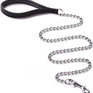 CtopoGo Heavy Duty Dog Leash,Metal Dog Leash Dog Chain with Padded Handle for Large & Medium Size Dogs