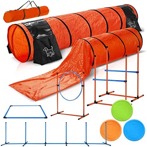Dog Agility Equipment Complete Package l Dog Agility Course Equipment Kit 6 Exercise Modes | Obstical Course for Dogs | Sporting Dog Training.