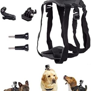 Dog Harness Mount for Gopro, Soft and Adjustable Dog Harness Vest with 2 Mouting Base Pet Chest and Back Fixation for Gopro Hero All Models, Suitable for Small Medium Large Dogs
