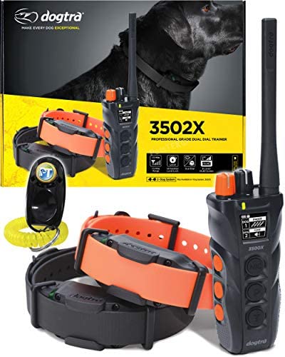 Dogtra 3500X / 3502X Remote Dog Training Dual Dial - 1.5 Mile Range, Sports Upland Hunting, Waterproof Receiver Collar, Rechargeable, Static, Tone, Vibration Pager - Includes PetsTEK Trainer Clicker