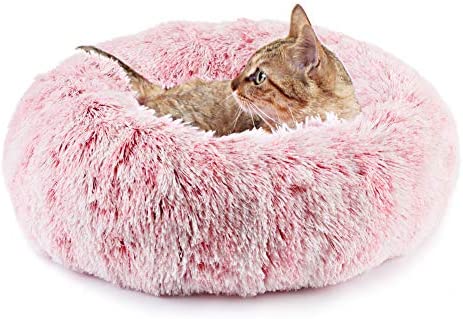 EMUST Pet Cat Bed Dog Bed, 5 Sizes for Small Medium Large Pet Cats Dogs, Round Donut Cat Beds for Indoor Cats, Anti-Slip Marshmallow Dog Beds, Multiple Colors