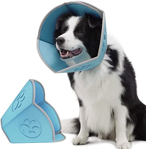 Extra Soft Dog Cone Collar, Incredible Lightweight Cone for Dogs After Surgery, Flexible Dog Recovery Collar, Adjustable Dog Cones for Large Medium Small Dogs, Elizabethan Pet Collar