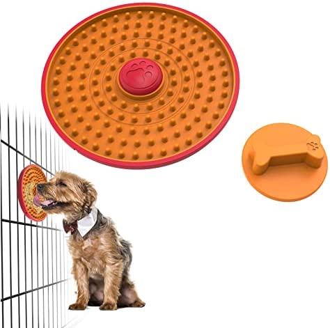 Lick Mat for Dogs,Dog Cage Training Tools for Secures to Crate Peanut Butter Crate Lick Plate,Dog Kennel Therapy Training Slow Feeder Dog Lick Pad for Boredom & Anxiety Reduction