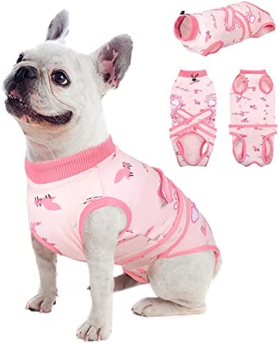 MIGOHI Dog Recovery Suit, Dog Surgery Recovery Suit for Spay Neuter Wounds Weaning, Breathable Dog Cone E-Collar Alternative After Surgery, Stretchy Pet Surgical Onesie for Male Female Anti Licking