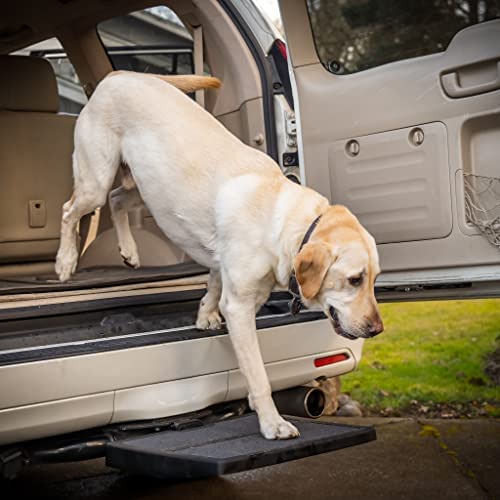 Otto Step Pet Ramp Step Helps Dogs Get in & Out of Car Van SUV | Portable Lightweight Dog Ramp | Simply Slide into 2” Trailer Hitch | No Tools Needed | Big & Small Dogs | Essential Pet Gear