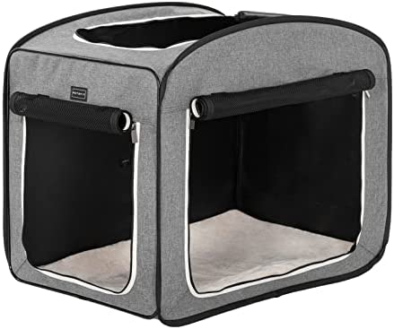 Petsfit Collapsible Dog Crate for Travel, Portable Pop Up Dog Crate with Soft Cushion and Carrying Case, Pet Cube Kennel for Indoor/ Outdoor Use