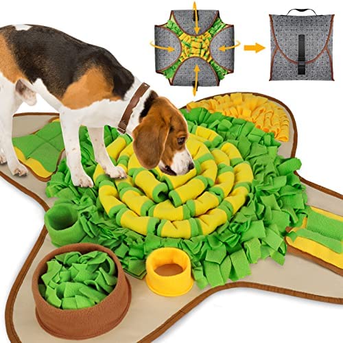 Snuffle Mat for Large Dogs, Interactive Sniff Feeding Training Mat for Puppy Slow Feeder Play Activity Game for Boredom and Stress Relief for Outdoor Indoor Small Medium Breed Pet