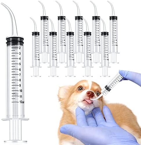 12 Pieces Pet Feeding Syringes 12 ml Syringe for Liquid Baby Bird Feeding Syringe Kitten Feeder for Small Dogs Cats Puppy Kitten and Other Small Animal Nursing Supplies