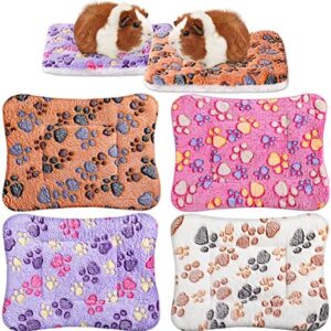 4 Pack Ultra Soft Dog Cat Bed Mat with Cute Prints Reversible Fleece Dog Crate Kennel Pad Thickened Hamster Guinea Pig Bed Cozy Dog Bed Mat Washable Pet Bed for Small Animals