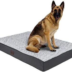 Aluckmao Orthopedic Dog Bed for Large Dogs, Waterproof Chew-Resistant Pet Bed with Removable Cover, Thick Flat Durable Washable Dog Beds for Large Dogs…