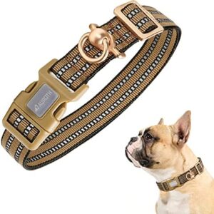 Auroth Dog Collar for Medium Large Dogs, Reflective Dog Collar, Soft Nylon Adjustable Dog Collars with Heavy Duty Metal D Ring Tangle Free