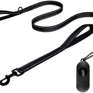 Dog Leash 6ft Long Traffic Padded Two Handle Heavy Duty Double Handles Lead for Large Dogs or Medium Dogs Training Reflective Leashes Dual Handle