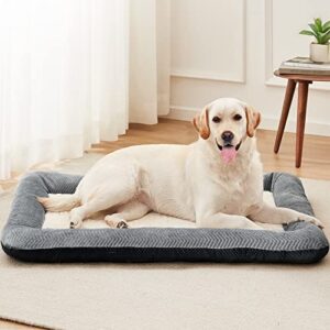 Figopage Washable Dog Crate Pad, Dog Beds for Large Dogs, Medium Dogs, Small Dogs with Non-Slip Bottom Fit for 30/36/42 Inch Crate Bed, Pet Bed Crate Mat Dog and Cat Pillow Bed