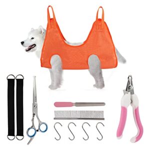11 in 1 Pet Grooming Hammock Set for Cats & Dogs, Breathable Dog Hammock Restraint Bag for Pet, Dog Sling for Nail Clipping Grooming Bathing Eye and Ear Health Care (size:M)