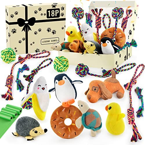 23 Pack Dog Chew Toys for Small Dogs Durable Rope Dog Toys for Aggressive Chewers Puppy Teething Chew Toys Value Tug Interactive Dog Toys for Puppies Medium Dog Birthday Toy Set