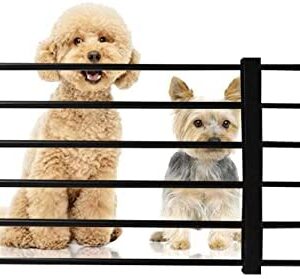 23.22"-39.37" Pet Retractable Gate for Small Dogs, Dog or Cat Fence Gate with Pet Door for Stairs Doorways House