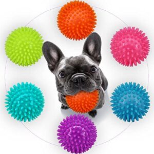 2.5" Squeaky Dog Balls for Small Medium Dogs , 6 Pack Small Dog Chew Toys with Spike, Puppy Toys for Teeth Cleaning and Training