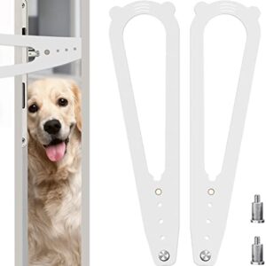 2Pcs Cat Door Holder Latch, Alternative of Interior Cat Door and Pet Gates, No Need for Baby Gate and Pet Door, Installs Fast Flex Latch Strap, Let's Cats in and Keeps Dogs Out of Litter & Food
