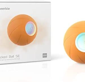 [3 Interactive Modes] Cheerble Intelligent Interactive Dog Toy Ball with LED Lights, Wicked Ball SE, Made of Natural Rubber, Active Rolling Ball for Puppy/Small/Medium Dogs and Cats, DC Rechargeable