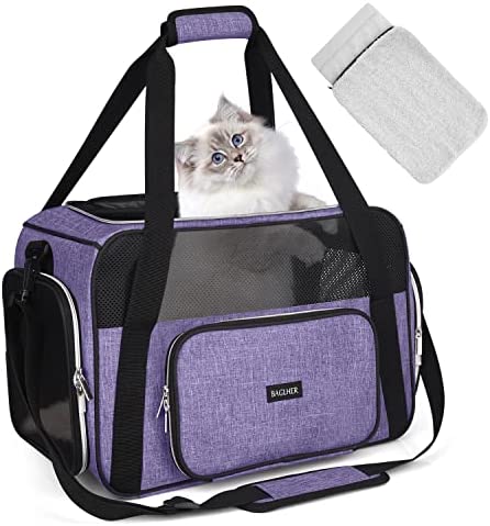 BAGLHER Pet Travel Carrier, Cat Carriers Dog Carrier for Small Medium Cats Dogs Puppies, Airline Approved Small Dog Carrier Soft Sided, Collapsible Puppy Carrier.