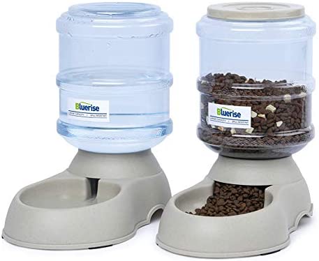 BLUERISE Dog Water Bowl Dispenser 100% BPA-Free Automatic Dog Feeder Gravity Refill Easily Clean Self Feeding Cat Water Dispenser for Small Large Pets Puppy Kitten Rabbit Bunny