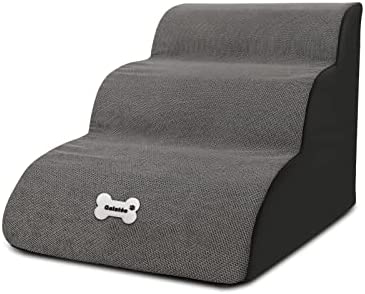 BOSERMEN Pet Stairs, Washable & Zippered Cover Removable Pet Ramp, High Density Foam Dog Stairs, Dog Steps, 3 Floors of Pet Stairs, Dog Sofa Bed