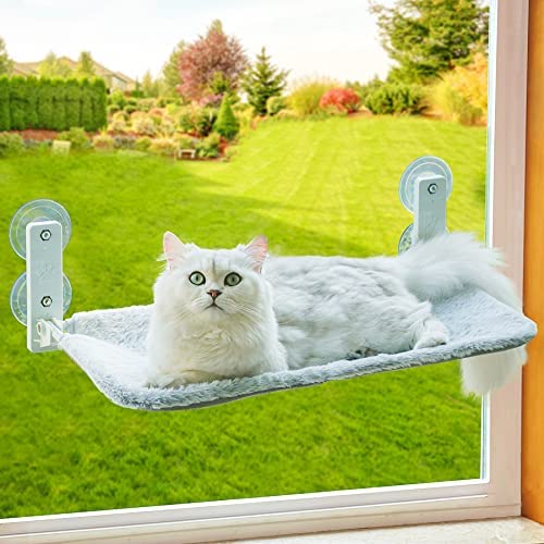 Cat Window Perch Sturdy Cat Window Hammock with Steel Frame Foldable Window Seat for Indoor Cats
