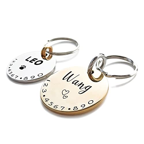 Cats Dogs ID Tags Personalized Lovely Symbols Pets Collar Name Accessories Simple Custom Engraved Products for Medium Four Legged Child Necklace Chain Anti-Lost Industrial Steel Charm