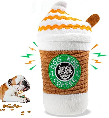 Coffee Dog Toys - Plush Squeaky Dog Toys for Cute Dog Toys Chewers Durable Birthday Gift for Dogs