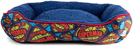 DC Comics for Pets DC Comics Superhero Cuddler Dog Bed - Soft Dog Bed, Superhero Dog Bed - Pet Bed, Puppy Bed, Raised Dog Bed, Crate Bed, Cat Bed, Beds for Dog Crates, Dog Cuddler Bed, Dog Day Bed
