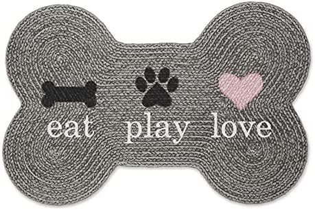 DII Braided Pet Mat Collection 100% Cotton, Heart Shape, Navy Purrfect