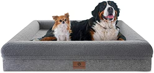 Dog Beds for Large Dogs, Hygge Hush Orthopedic Large Dog Bed Memory Foam Soft Portable Pet Sofa Waterproof Dog Bed Durable Pet Bed with Non-Skid Bottom and Washable Removable Cover Dog Bed for Crate