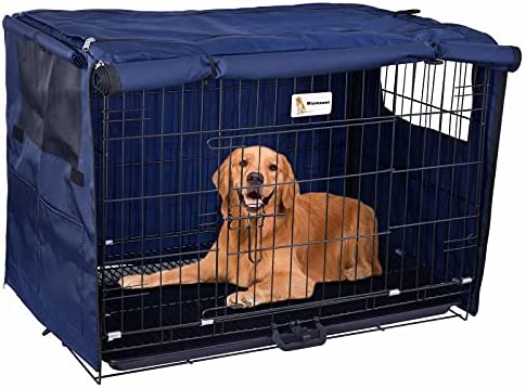 Dog Crate Cover Durable- Fits 24 30 36 42 48 Inches Wire Crate - Dog Kennel Cover for Medium and Large Dog - Heavy Duty Oxford Fabric with 1 2 3 Doors