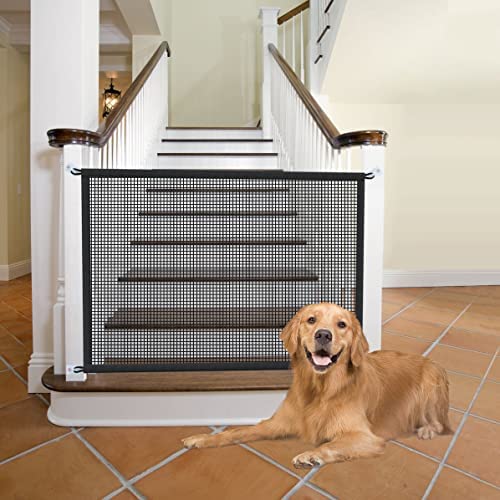 Dog Gate for Stairs, 30" Tall, 45" Wide. Adjustable Extra Wide Magic Pet Gate for The House Doorways and Stairways.
