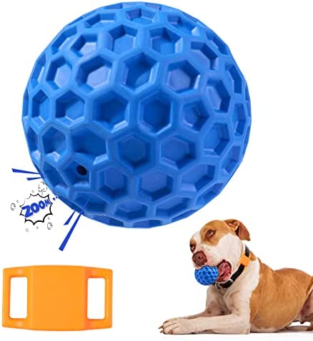 Dog Squeaky Balls, Indestructible Dog Toys for Aggressive Chewers, Tough Super Chewer Dogs Ball with Durable Natural Rubber, Almost Indestructible Dog Toys for Medium Large Breed