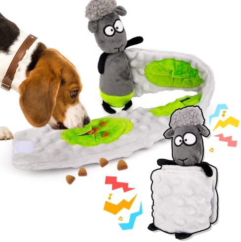 Dog Toys Puzzle Crinkle Paper Squeaky, Snuffle Treat Dispensing Interactive Toy for Dog, Enrichment Mental Stimulation Smart Dog Toy, No Stuffing Plush Chew Cute Small Medium Dog Puppy Gift
