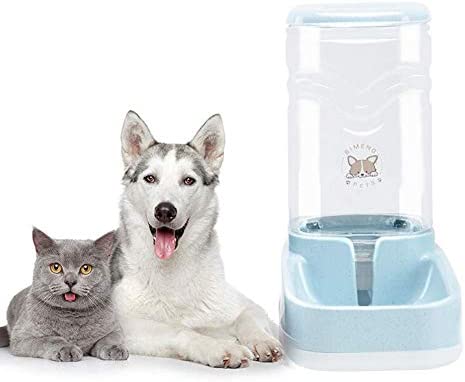 Dog Water Dispenser,Water Bowl for Dogs，Pet Automatic Waterer, Gravity Water Dispenser Station Self-Dispensing for Cats/Dogs Bowl，Automatic Gravity Fountain Bottle Bowl Dish Stand 1 Gal(3.8L)