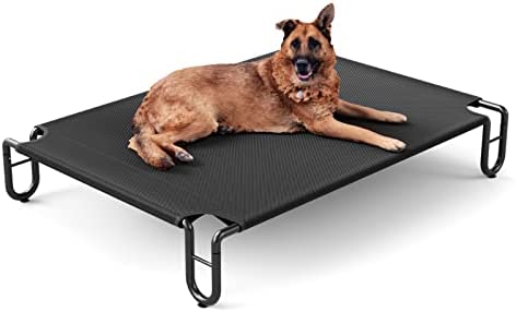 FAYDUDU Cooling Elevated Dog Bed, Portable Raised Pet Cot with Washable & Breathable Mesh, No-Slip Rubber Feet for Indoor & Outdoor Use