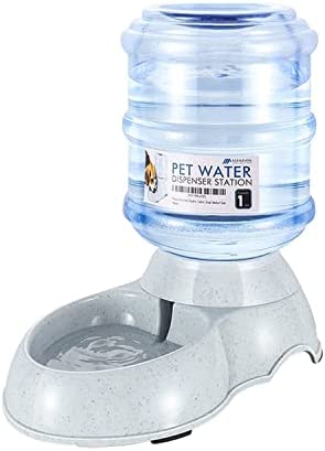 Flexzion Pet Water Dispenser Station - Replenish Pet Waterer for Dog Cat Animal Automatic Gravity Water Drinking Fountain Bottle Bowl Dish Stand