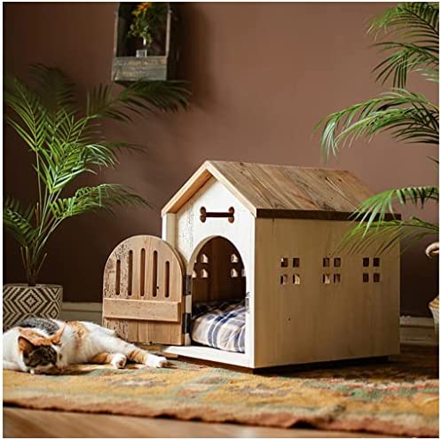 Fyue Architectural Style Luxury Pet Cabin That Can Be Used As A Home Decor Cat House Dog House with Closing Doors and Ventilation Designed for All Cats and Small Dogs