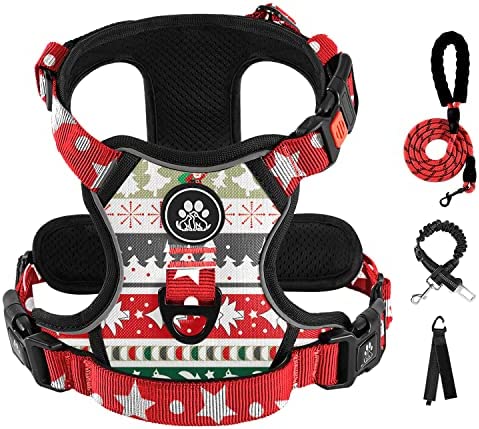 IVY&LANE No Pull Dog Harness with Leash Set, Reflective No Choke Pet Vest,Adjustable Oxford Dog Vest Harness with Easy Control Handle for Small Medium Large Dogs