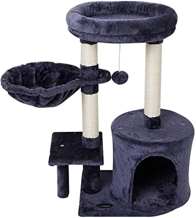 KIYUMI Cat Tree Cat Tower Sisal Scratching Posts Cat Condo Play House Hammock Jump Platform Cat Furniture Activity Center