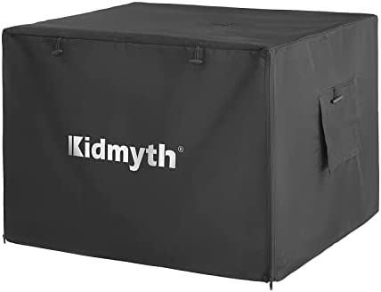 Kidmyth Dog Crate Cover 36 inch, Double-Layer, Durable Breatheable Kennel Cover with 2 Doors, Black