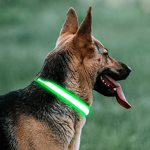 LED Dog Collar, Light Up Pet Collars, Glow in The Dark Dog Collars - USB Rechargeable, Adjustable,3 Flashing Mode ​for Walking The Dog at Night, Pink XS Size