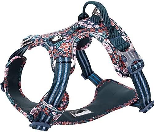 No Pull Dog Harness Reflective Dog Vest Harness with Handle Front Clip Neoprene Padded Dog Harness for Puppy Small Medium Large Dogs 3 Buckles Easy to Put on & Take Off