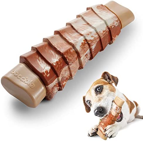 Nocciola Dog Chew Toy for Aggressive Chewers, Durable Nylon & Rubber Toy for More Than 30 Pounds Medium & Large Breed, Tough Toys for Training and Cleaning Teeth